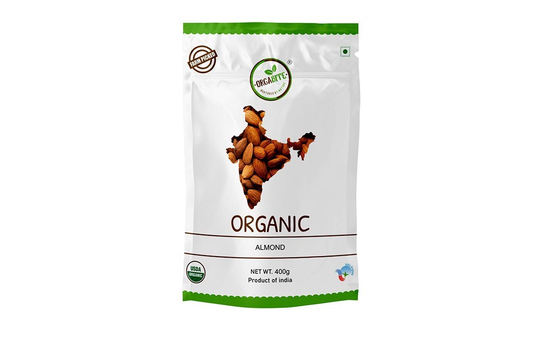 Orgabite Organic Almond    Pack  400 grams